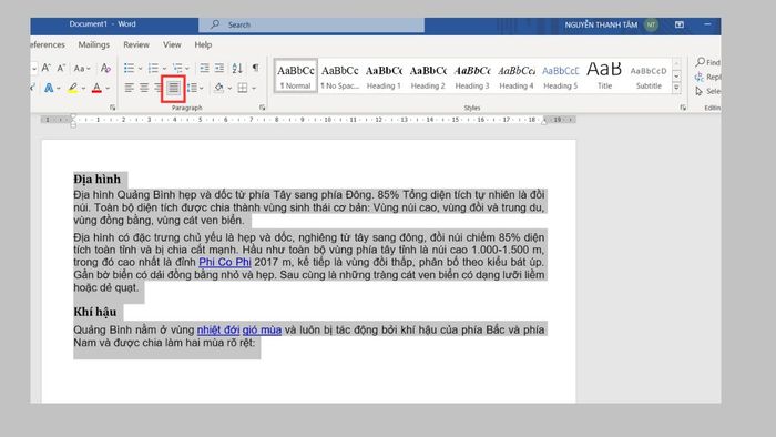 3 phương pháp căn lề Justify trong Word đơn giản 3