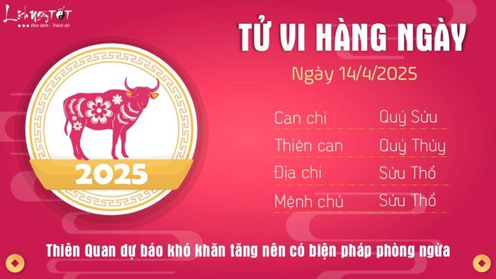 Tử vi hàng ngày 14/4/2025 của 12 con giáp - Tuổi Sửu