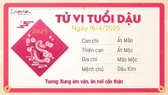 Tu vi hang ngay 16/4/2025 - Dau