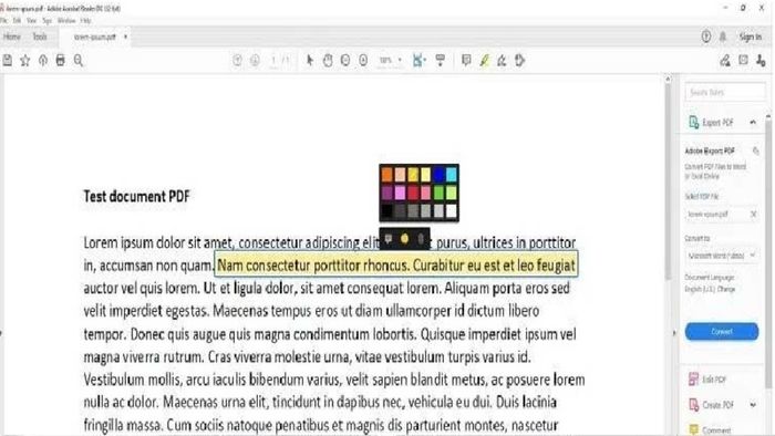 Cách tô sáng trong PDF bằng Adobe Acrobat Reader DC – bước 3