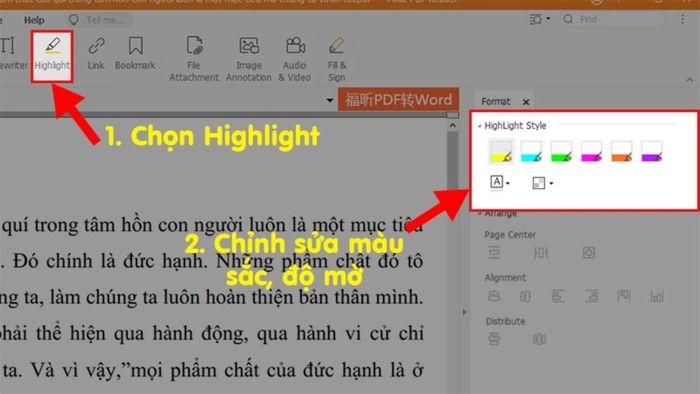 Cách tô sáng văn bản trong PDF bằng Foxit Reader – bước 2