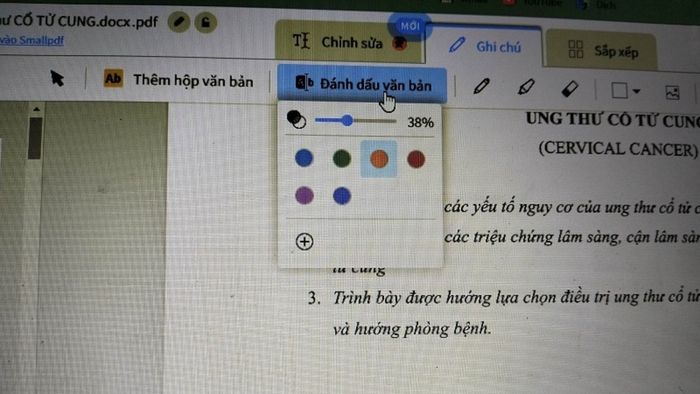 Cách highlight trong PDF trực tuyến với SmallPDF – bước 3