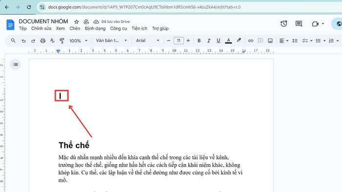 Hướng dẫn tạo bảng mục lục tự động trong Google Docs, bước 1