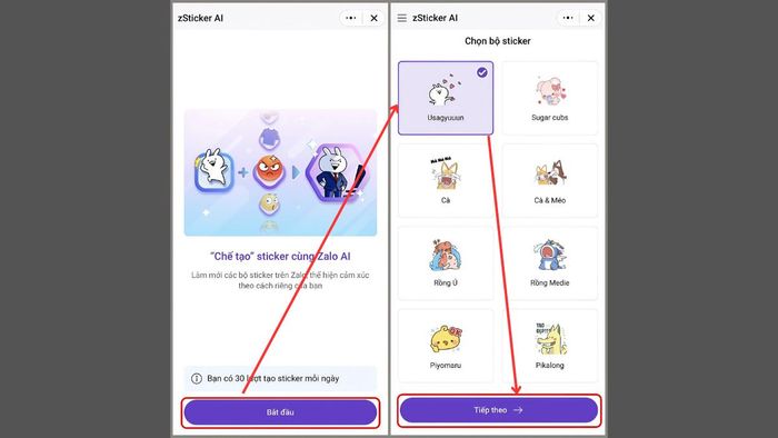 Chi tiết cách tạo sticker AI trên Zalo - Bước 3