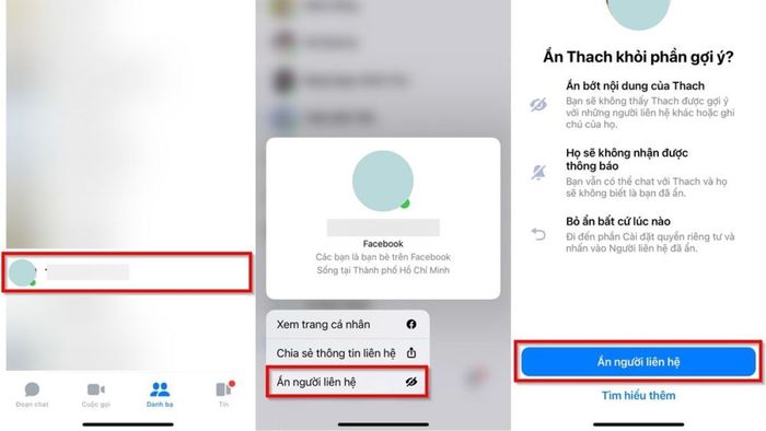 Hướng dẫn chi tiết cách ẩn tên người gửi tin nhắn trên Messenger - ẩn người liên hệ