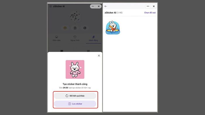 Hướng dẫn tạo sticker AI trên Zalo - Bước 5
