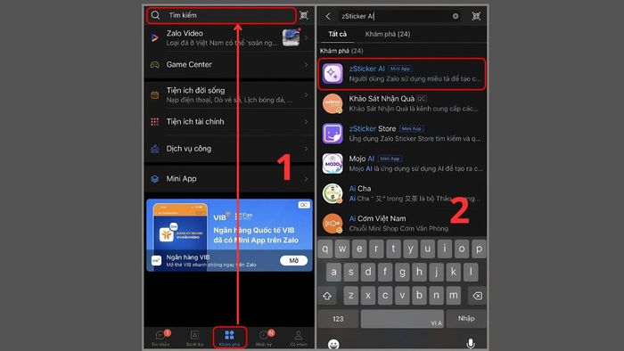 Chi tiết cách tạo sticker AI trên Zalo - Bước 1 và 2