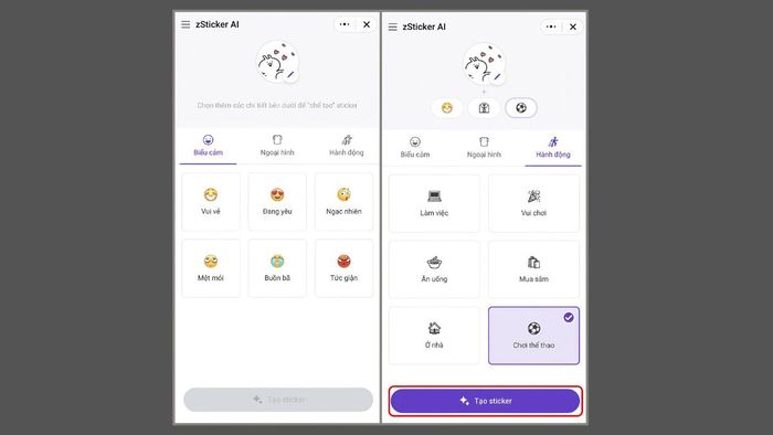 Hướng dẫn tạo sticker AI trên Zalo - Bước 4