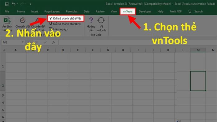 Hướng dẫn sử dụng công cụ VNTOOL để đọc số tiền thành chữ trong Excel, bước 4.1 (Ví dụ minh họa)
