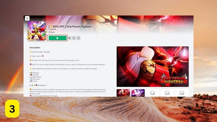 Cách nhập mã code One Punch Fighters X - bước thứ ba