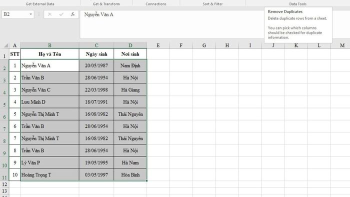 Chọn đúng vùng dữ liệu trong Excel giúp tối ưu hóa công việc với bảng tính một cách hiệu quả