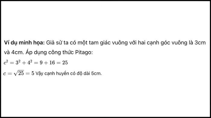 công thức pytago