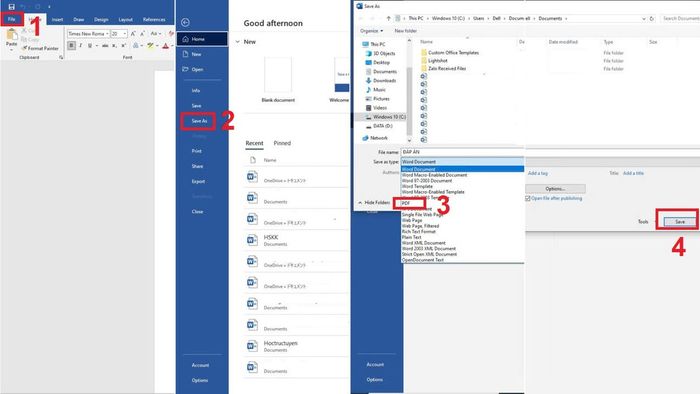 Chuyển Word sang PDF để khắc phục lỗi không in được file Word (Hình minh họa)
