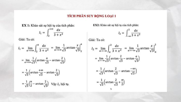 Bài tập về tích phân mở rộng