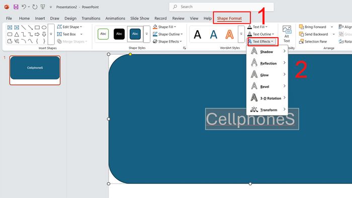 Hướng dẫn bước 2 làm chữ cong trong PowerPoint (kèm hình minh họa)
