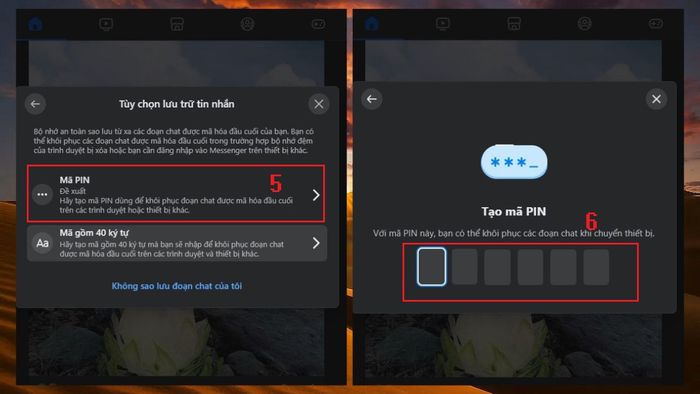 Hướng dẫn phục hồi tin nhắn mã hóa đầu cuối trên Messenger trên máy tính - các bước 4 và 5