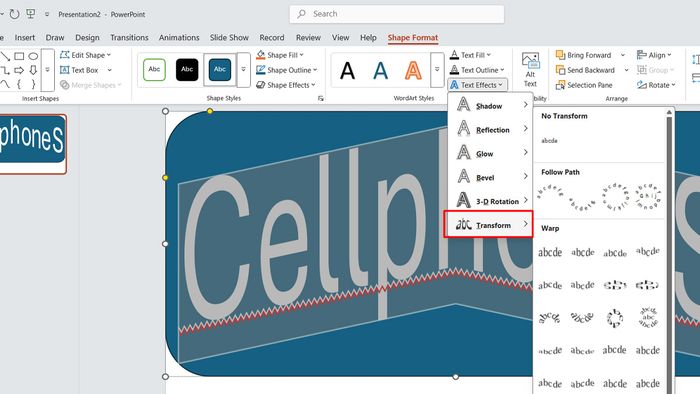 Hướng dẫn bước 3 làm chữ cong trong PowerPoint (kèm hình minh họa)