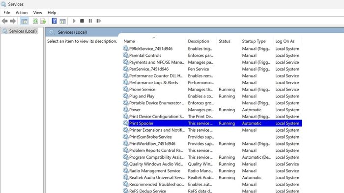 Hướng dẫn khởi động lại Spooler để sửa lỗi không in được file PDF - bước 2