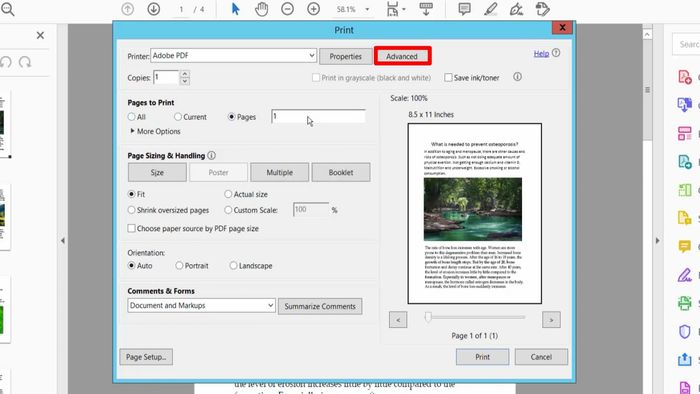 Hình minh họa bước 2 định dạng lại Font chữ và hình ảnh để sửa lỗi in file PDF