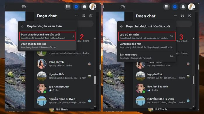 Hướng dẫn khôi phục tin nhắn mã hóa đầu cuối trên Messenger trên máy tính - bước 2