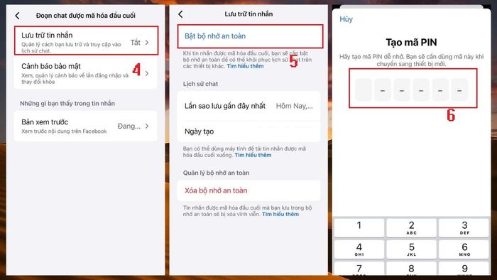 Hướng dẫn phục hồi tin nhắn mã hóa đầu cuối trên Messenger trên điện thoại - các bước 3, 4, 5