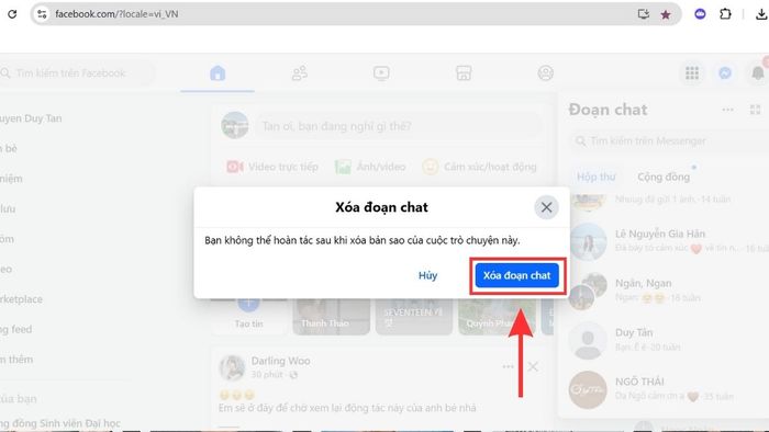 Hướng dẫn xóa lịch sử cuộc gọi trên Messenger cho messenger.com - bước 3