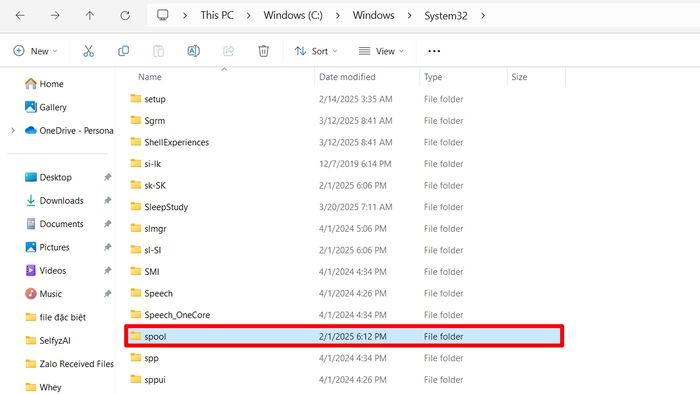 Xóa file trong thư mục để sửa lỗi không in được file PDF - bước 1