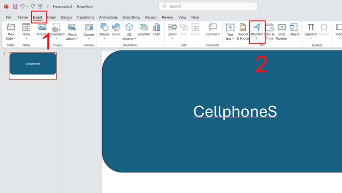 Tạo hiệu ứng chữ cong trong PowerPoint bước 1 (có hình minh họa)