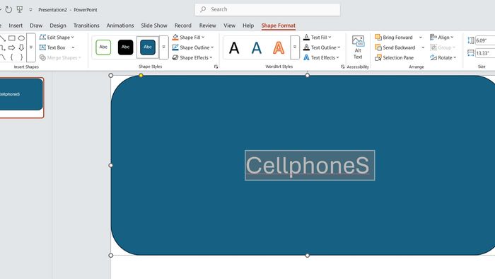Hướng dẫn bước 1 làm chữ cong trong PowerPoint (kèm hình minh họa)