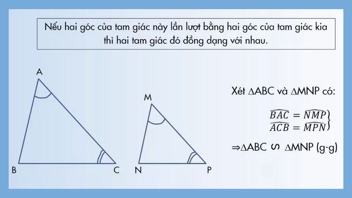 Trường hợp đồng dạng của tam giác
