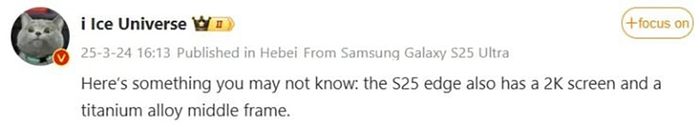 Galaxy S25 Edge được trang bị màn hình 2K sắc nét.