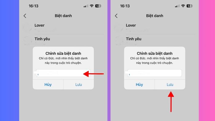 Hướng dẫn xóa biệt danh trên Messenger qua điện thoại - bước 3