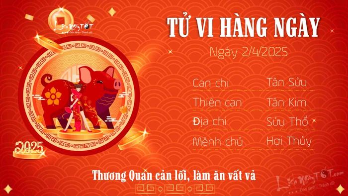 Tu vi hang ngay 2/4/2025 - Hoi