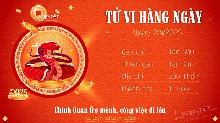 Tử vi hàng ngày 2/4/2025 - Tị
