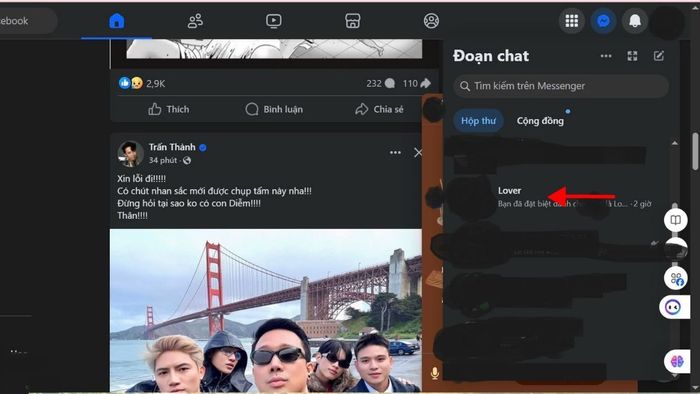 Hướng dẫn xóa biệt danh trên Messenger bằng máy tính - bước 1