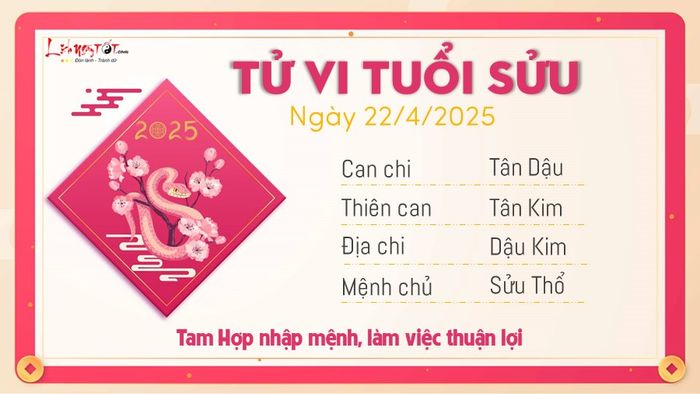 2 Tu vi ngay 22-4-2025 - Danh cho tuoi Suu