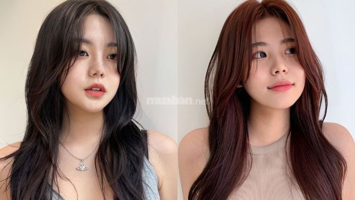 Tóc mái so le chạm lông mày dành cho nữ có khuôn mặt tròn