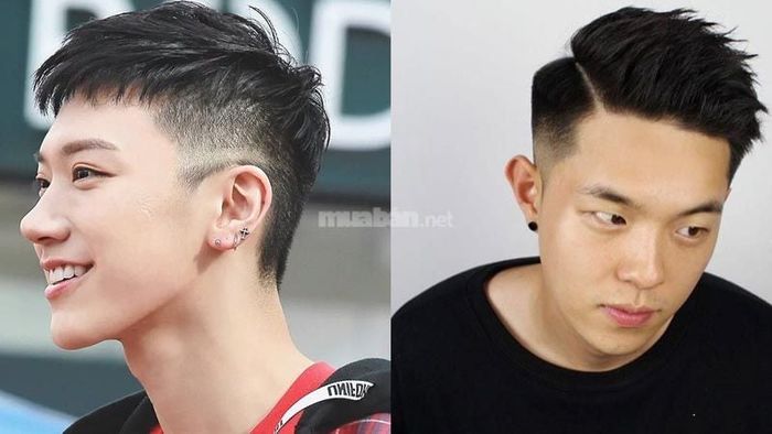 Kiểu tóc hất sang một bên cho nam giới mặt tròn