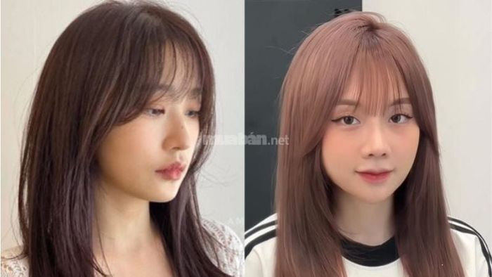 Cắt mái thưa để làm gọn khuôn mặt tròn cho phụ nữ