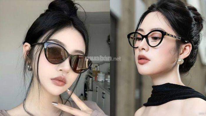 Nữ giới có khuôn mặt tròn nên ưu tiên chọn kính mắt mèo thời trang để làm nổi bật nét đẹp trên gương mặt.