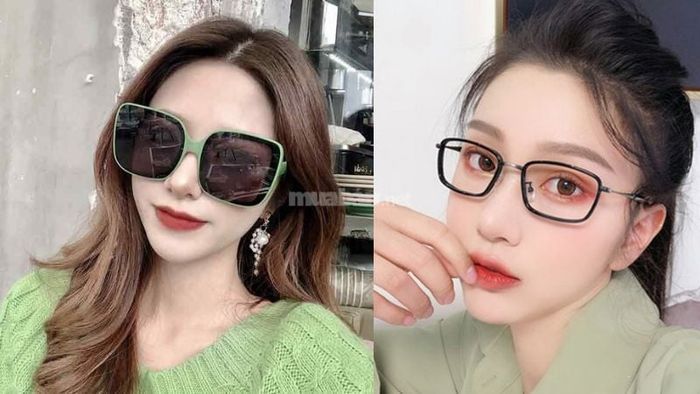 Kính gọng vuông và chữ nhật tạo hiệu ứng mặt dài hơn cho nữ