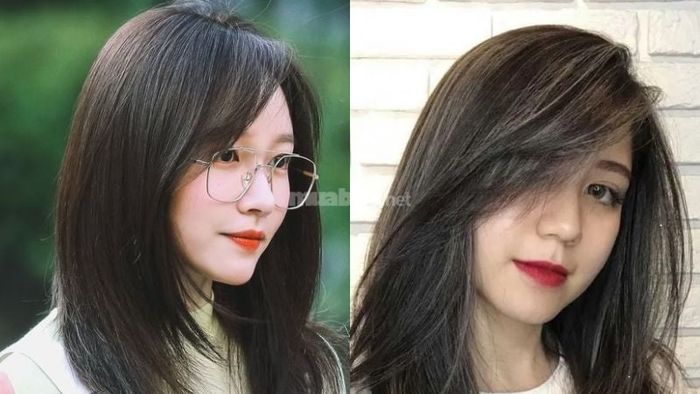 Mái xéo ngắn dành cho nữ có khuôn mặt tròn