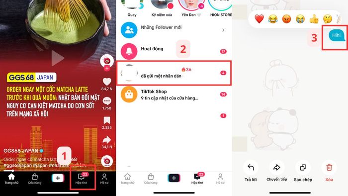 Xóa một tin nhắn cụ thể trên TikTok