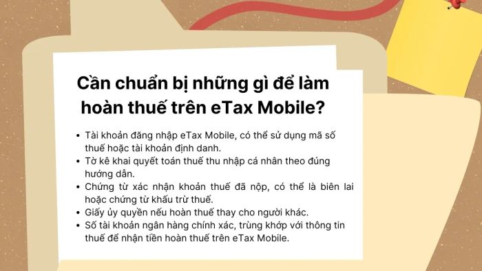 Hướng dẫn thực hiện quyết toán thuế TNCN qua eTax Mobile và những tài liệu cần chuẩn bị
