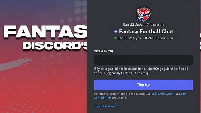 Fantasy Football Chat - server Discord hàng đầu