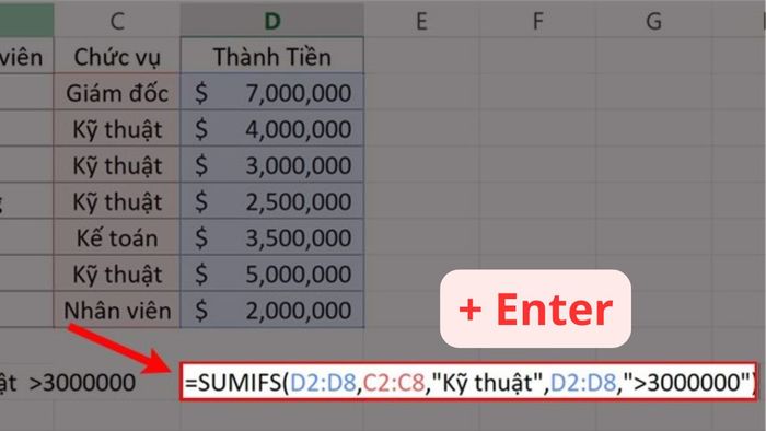 Hướng dẫn tính tổng các mã giống nhau trong Excel - Bước 2