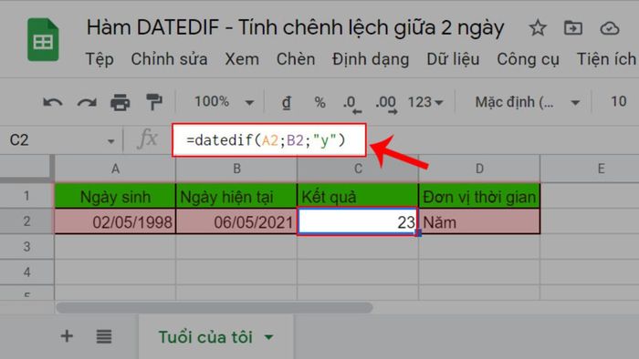 Cách khắc phục lỗi Excel không có hàm DATEDIF: Phương pháp 2