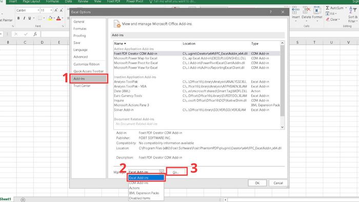 Cách khắc phục lỗi Excel không có hàm DATEDIF: Bước 2