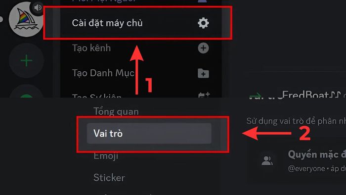 Hướng dẫn phân vai trên Discord bằng máy tính - bước 2