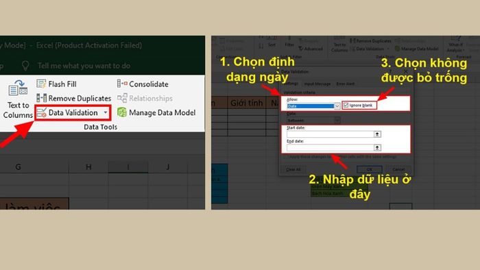 Hướng dẫn tạo nút chọn ngày trong Excel bước 3